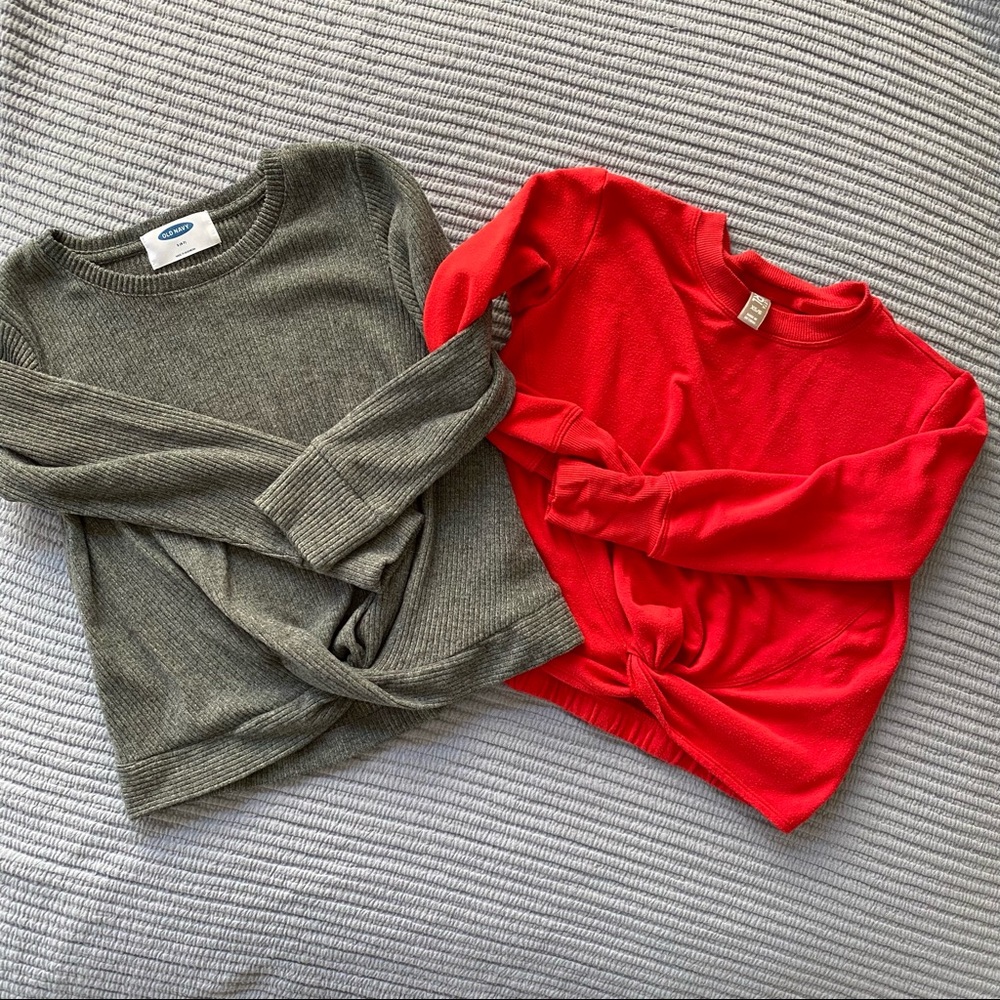 Duo of Twist Front Sweaters